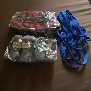 Blue Dog Leash with Black Dog Boots - Unbranded